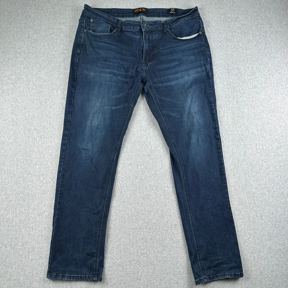 Ring of Fire Jeans Mens 34x30 Slim Blue Stretch Denim